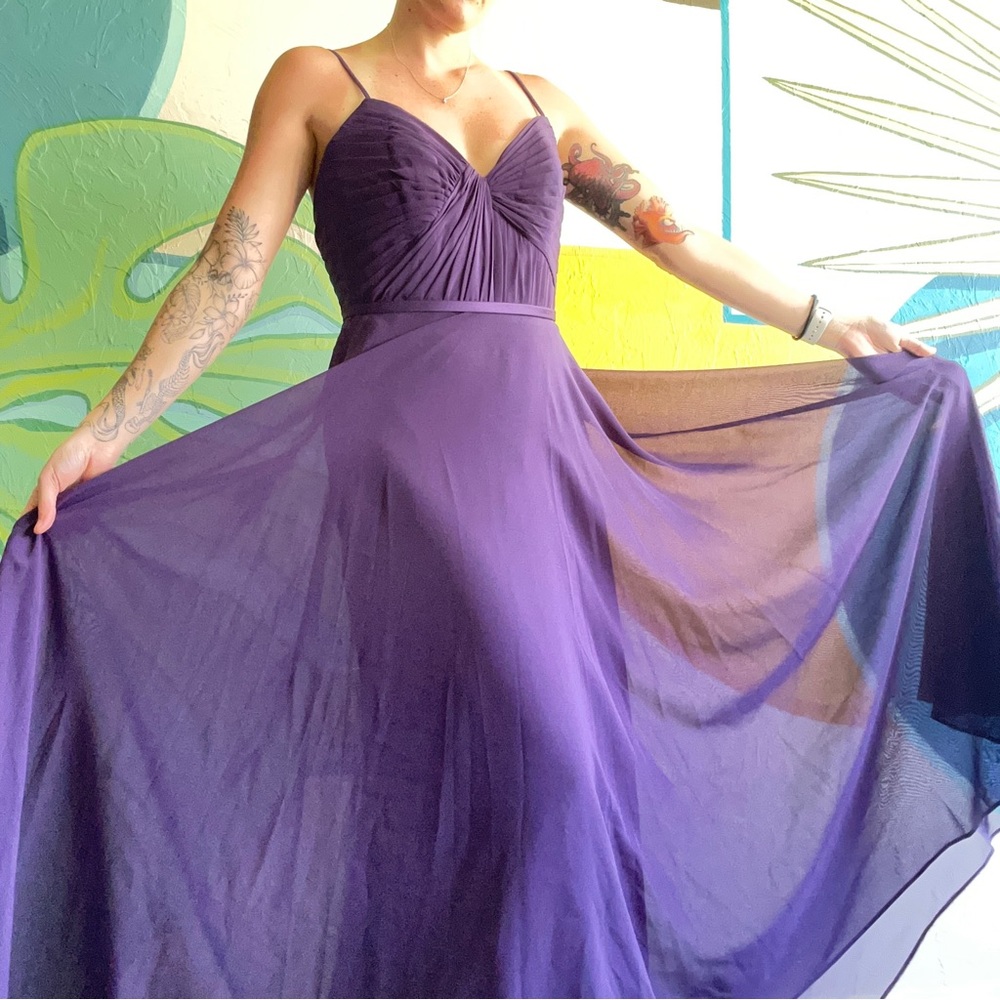 NEVER WORN Eggplant purple chiffon dress.